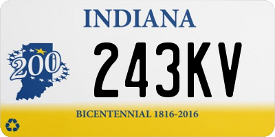 IN license plate 243KV