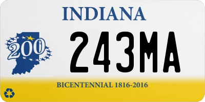 IN license plate 243MA