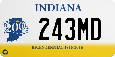 IN license plate 243MD