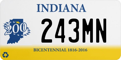 IN license plate 243MN