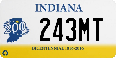 IN license plate 243MT