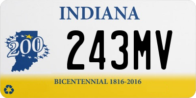 IN license plate 243MV