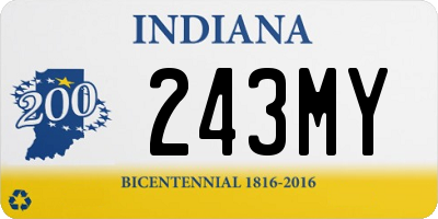 IN license plate 243MY