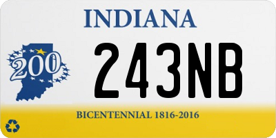 IN license plate 243NB