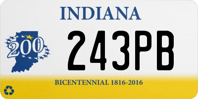 IN license plate 243PB