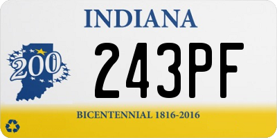 IN license plate 243PF