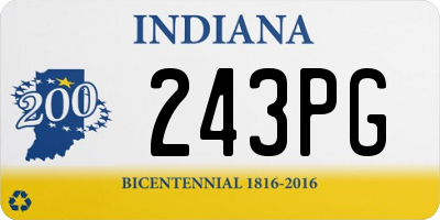 IN license plate 243PG