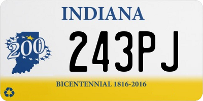 IN license plate 243PJ