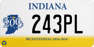 IN license plate 243PL