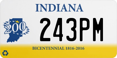 IN license plate 243PM