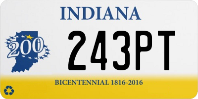 IN license plate 243PT