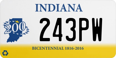 IN license plate 243PW