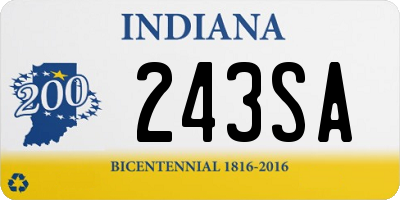 IN license plate 243SA