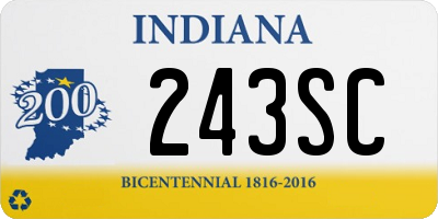 IN license plate 243SC