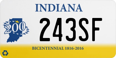 IN license plate 243SF