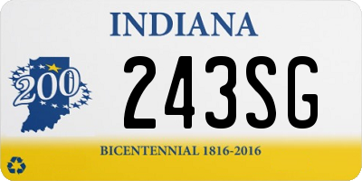 IN license plate 243SG