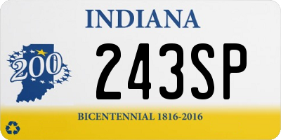 IN license plate 243SP