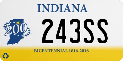 IN license plate 243SS