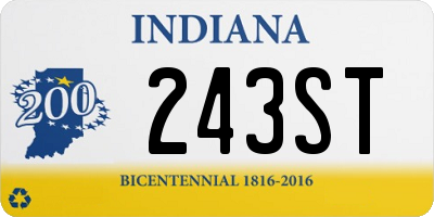 IN license plate 243ST