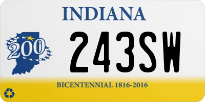 IN license plate 243SW