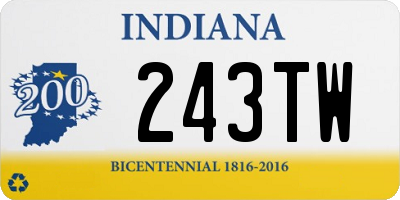 IN license plate 243TW