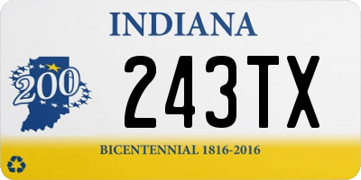 IN license plate 243TX