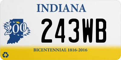 IN license plate 243WB