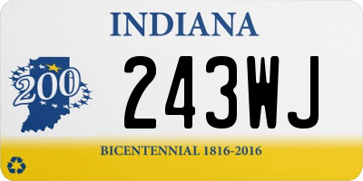 IN license plate 243WJ