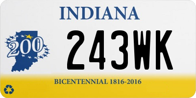 IN license plate 243WK