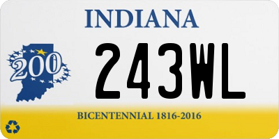 IN license plate 243WL