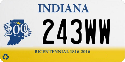 IN license plate 243WW