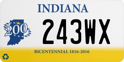 IN license plate 243WX