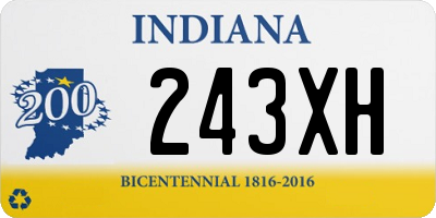 IN license plate 243XH