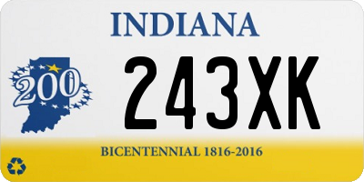 IN license plate 243XK