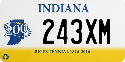 IN license plate 243XM