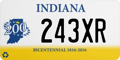 IN license plate 243XR