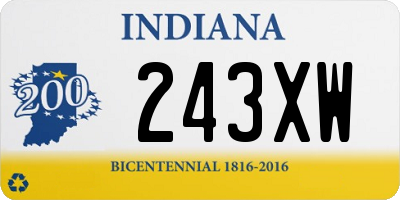 IN license plate 243XW