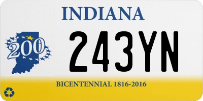 IN license plate 243YN