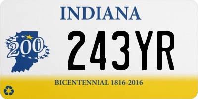 IN license plate 243YR