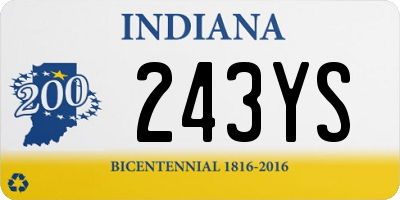 IN license plate 243YS