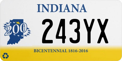 IN license plate 243YX