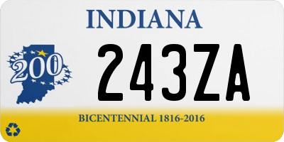 IN license plate 243ZA