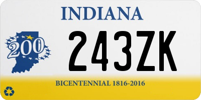 IN license plate 243ZK