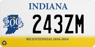 IN license plate 243ZM