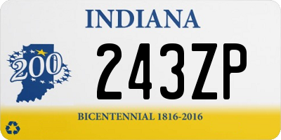 IN license plate 243ZP