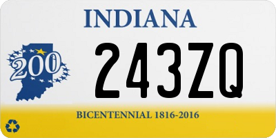 IN license plate 243ZQ