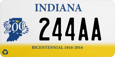 IN license plate 244AA