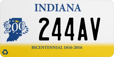 IN license plate 244AV