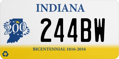 IN license plate 244BW