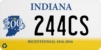 IN license plate 244CS